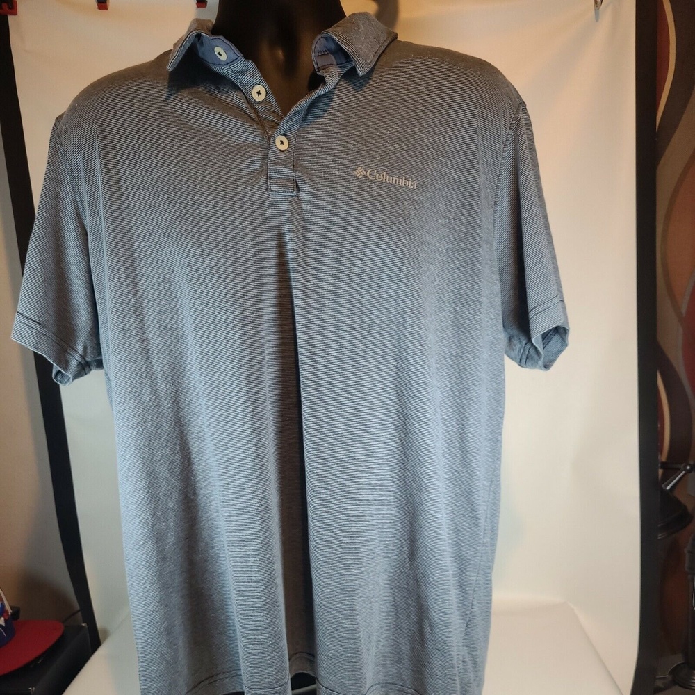 Mens Size XL Columbia Polo Blue Shirt